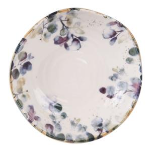 Lot de 6 assiettes creuses   19 cm  multicolores en faïence
