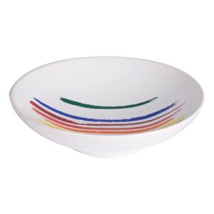 Lot de 6 assiettes creuses   19 cm  multicolores en grès