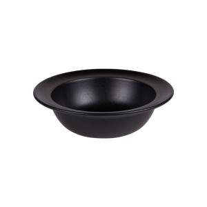 Lot de 6 assiettes creuses   19 cm  noir en grès