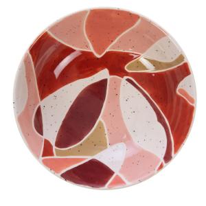 Lot de 6 assiettes creuses   19 cm  terracotta en grès