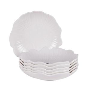 Lot de 6 assiettes creuses   20 cm  blanches en porcelaine