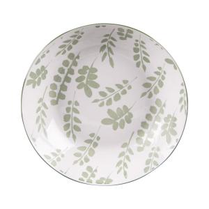 Lot de 6 assiettes creuses 20 cm   vertes en porcelaine
