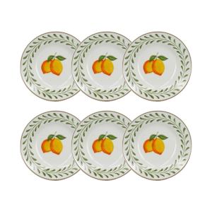 Lot de 6 assiettes creuses 20cm en porcelaine à imprimé cit…