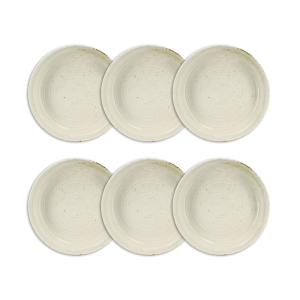 Lot de 6 assiettes creuses 21cm en porcelaine beige