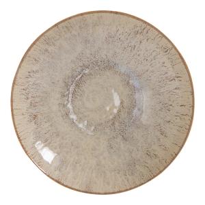Lot de 6 assiettes creuses   22 cm  beige en grès