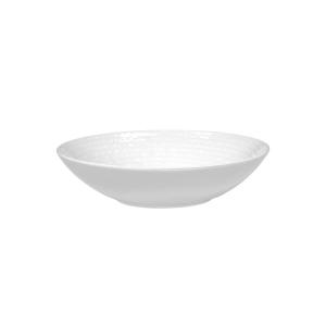 Lot de 6 assiettes creuses   22 cm  blanc en grès