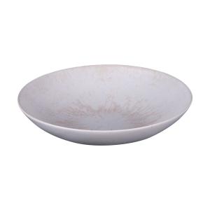 Lot de 6 assiettes creuses   22 cm crème  beige en grès