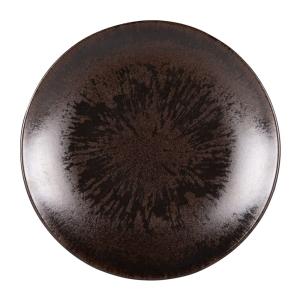 Lot de 6 assiettes creuses   22 cm  marron en grès