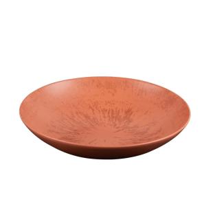 Lot de 6 assiettes creuses   22 cm terracotta  orange en gr…