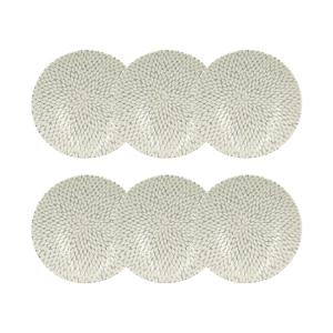 Lot de 6 assiettes creuses à motif en porcelaine 21cm