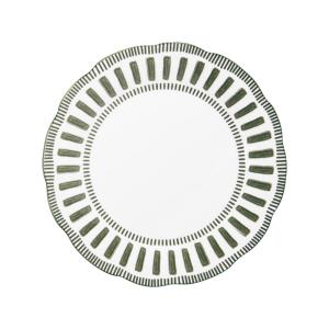 Lot de 6 assiettes creuses   e 22 cm  vertes en porcelaine