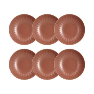 Lot de 6 assiettes creuses en faïence terracotta 22cm