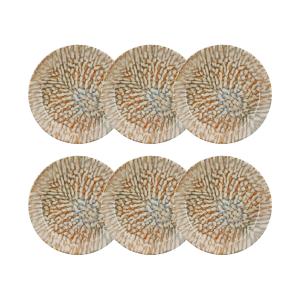 Lot de 6 assiettes creuses en grès 20,5cm
