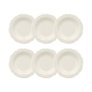 Lot de 6 assiettes creuses en grès blanc 22cm