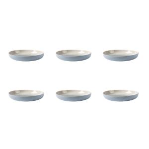 Lot de 6 assiettes creuses en gres bleu