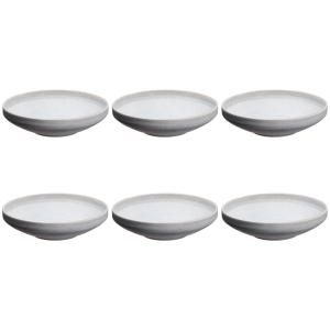 Lot de 6 assiettes creuses en grès gris D20