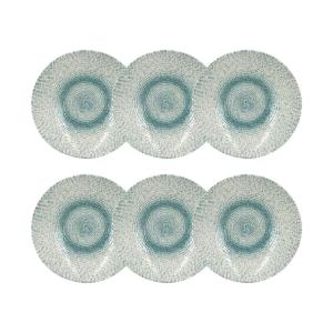 Lot de 6 assiettes creuses en porcelaine blanche et bleue 2…