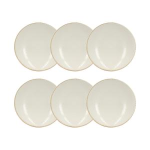 Lot de 6 assiettes creuses en porcelaine blanche et liseré…