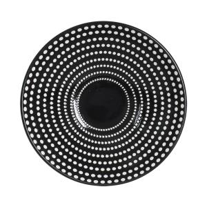 Lot de 6 assiettes creuses galaxy pois 19 cm  noir en grès