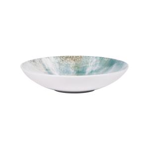 Lot de 6 assiettes creuses islande 22 cm  bleues en grès