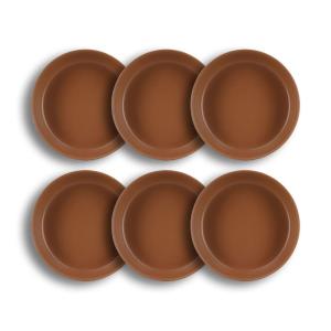 Lot de 6 assiettes creuses marron en grès 20,5cm