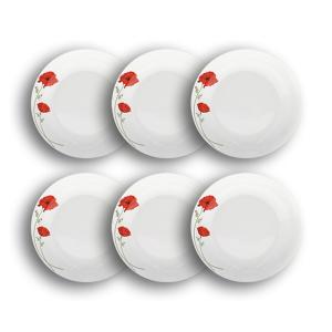 Lot de 6 assiettes creuses porcelaine blanche avec dessin 2…