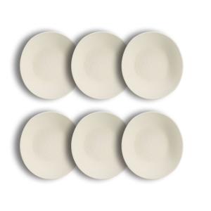 Lot de 6 assiettes creuses texturées 21cm en grès blanc mat…
