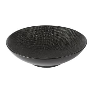 Lot de 6 assiettes creuses vésuvio  19 cm  noires en grès