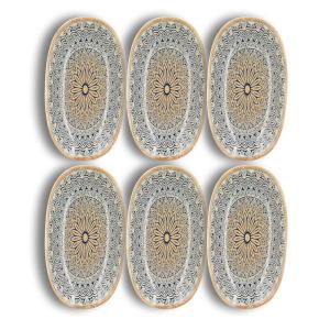Lot de 6 assiettes de présentation en porcelaine bleue 18,5…