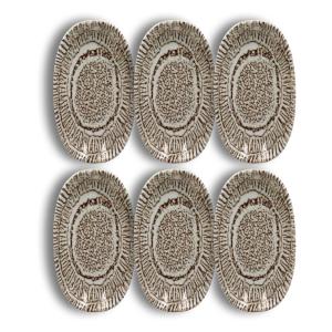 Lot de 6 assiettes de présentation en porcelaine marron 18,…