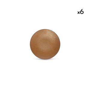 Lot de 6 assiettes marron en porcelaine 16cm