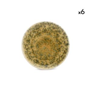 Lot de 6 assiettes marron en porcelaine 25cm