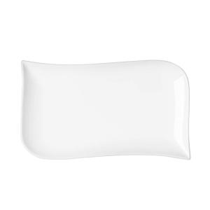 Lot de 6 assiettes melody 20x12 cm  blanc en porcelaine