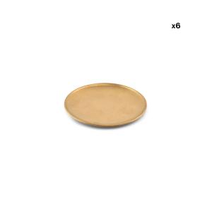 Lot de 6 assiettes or en métaux 17cm