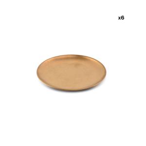 Lot de 6 assiettes or en métaux 20cm