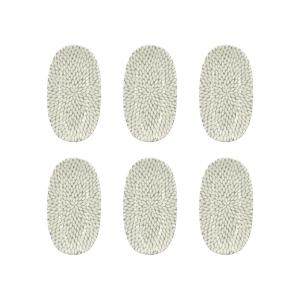 Lot de 6 assiettes ovales à motif en porcelaine 19cm