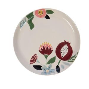 Lot de 6 assiettes plate   25 cm  décoré en grès