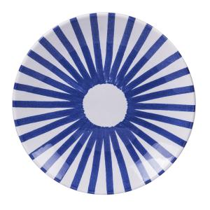 Lot de 6 assiettes plate    26 cm  bleu en faïence