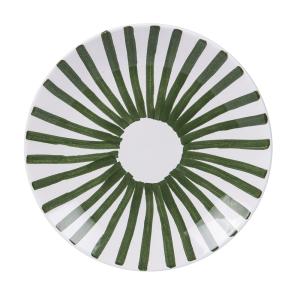 Lot de 6 assiettes plate    26 cm  vert en faïence