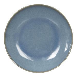 Lot de 6 assiettes plate   27.5 cm  bleu en grès