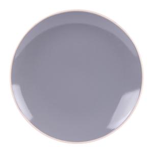 Lot de 6 assiettes plate   27 cm  en grès  gris