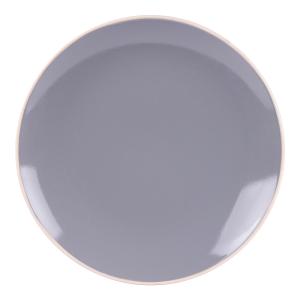 Lot de 6 assiettes plate   27 cm  gris en grès