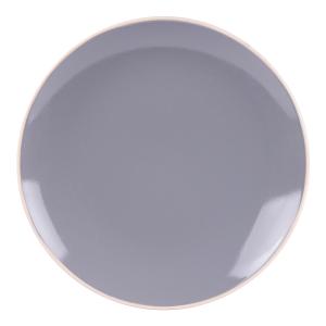 Lot de 6 assiettes plate   27 cm  gris en grès H3