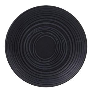 Lot de 6 assiettes plate   27 cm  noir en grès