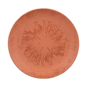 Lot de 6 assiettes plate   27 cm terracotta  orange en grès