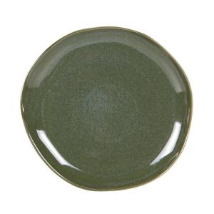 Lot de 6 assiettes plate    27 cm  vert en grès