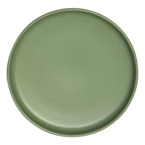 Lot de 6 assiettes plate   amande 28 cm  vert en grès