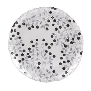 Lot de 6 assiettes plate berry 28 cm argent  en verre  tran…