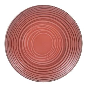 Lot de 6 assiettes plate   corail 27 cm  orange en grès