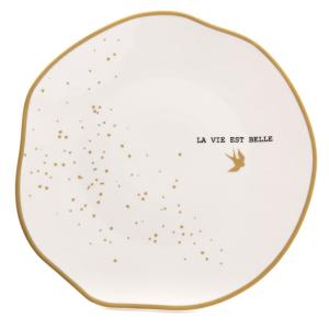 Lot de 6 assiettes plate    décoré en grès